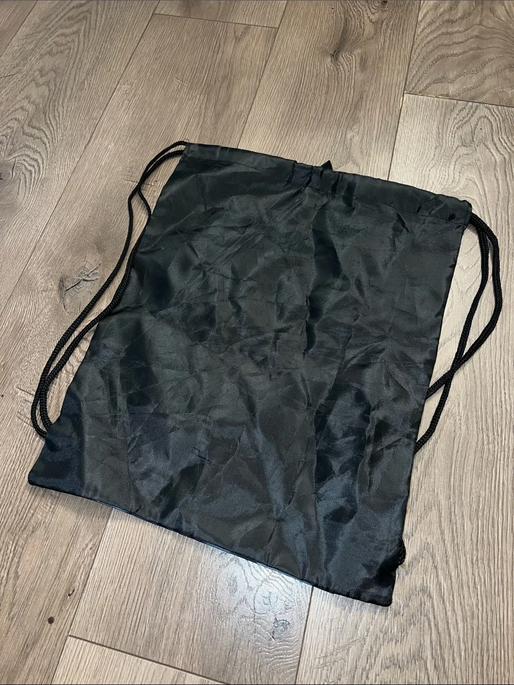Men's Drawstring Halloween Spooky Backpack with Blue and Black Handprint Design